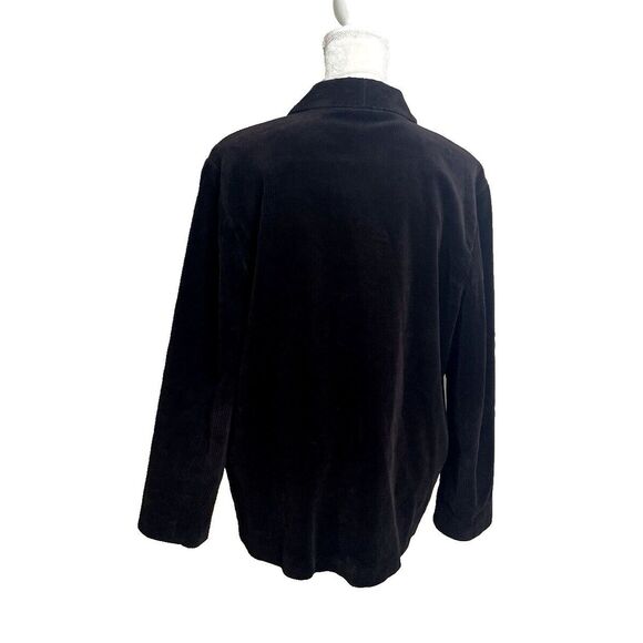 Eileen Fisher MP M Petite Corduroy Chore Coat Jacket Dark Brown Pockets - Picture 3 of 8